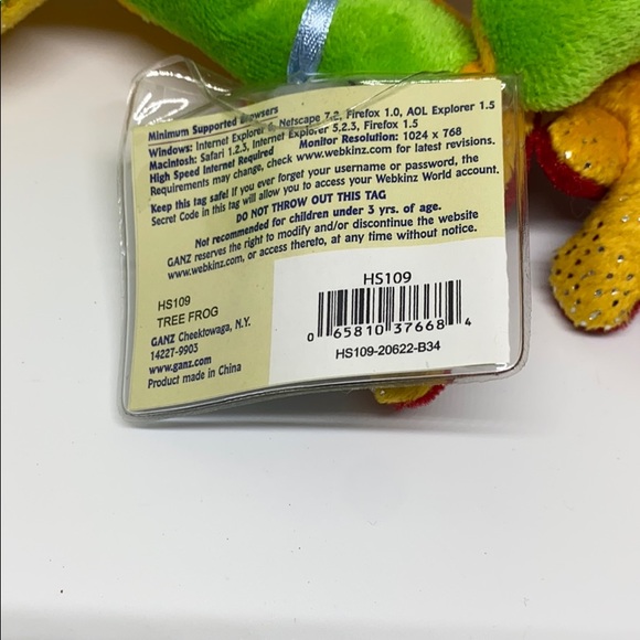 NEW Webkinz Ganz Lil Kinz plush Tree Frog - Picture 4 of 5